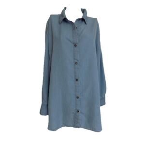 Cavalini chambray blouse womens size XL